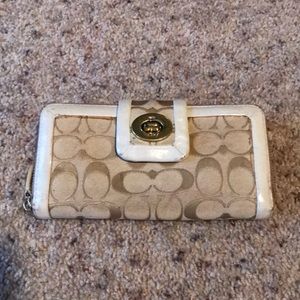 Coach logo zip around wallet